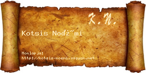 Kotsis Noémi névjegykártya
