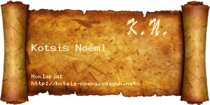 Kotsis Noémi névjegykártya